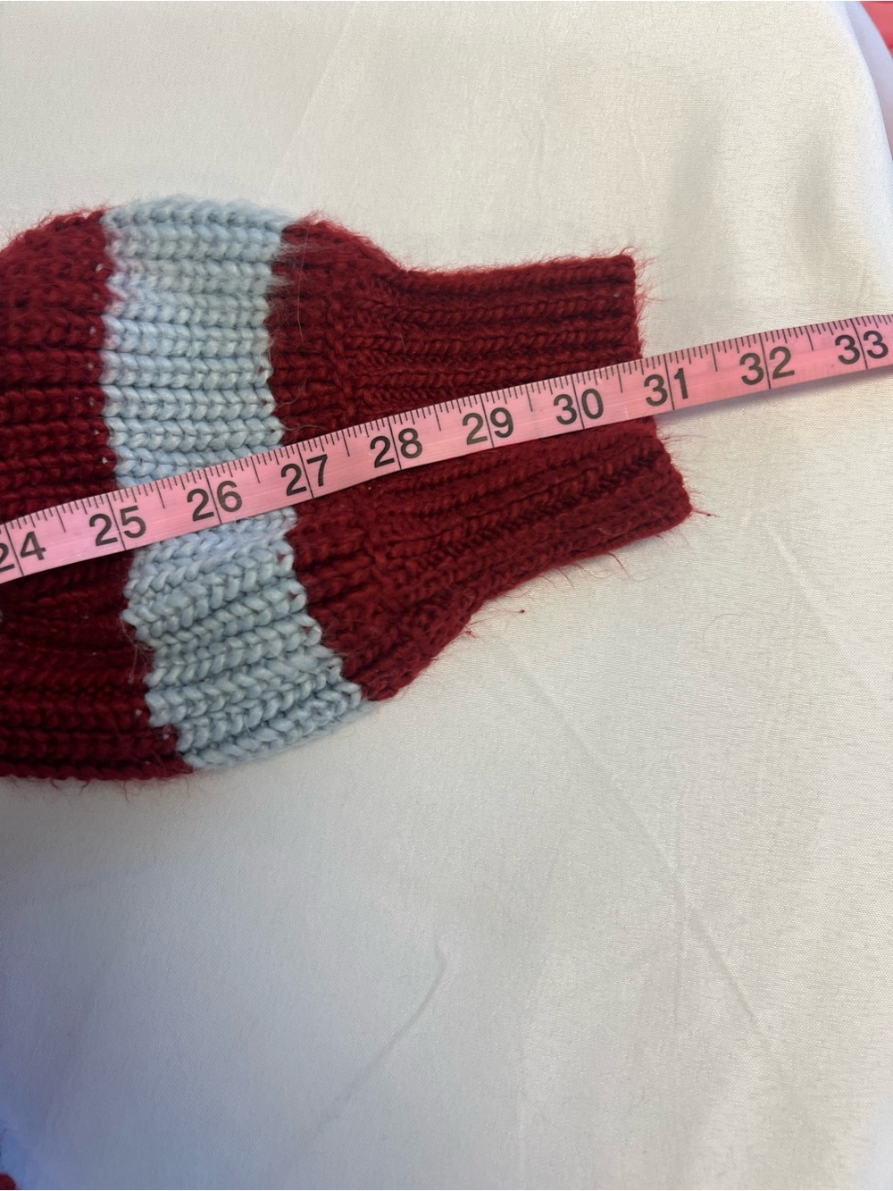 cinq a sept Burgundy & Light Blue Striped Cropped Cardigan - Picture 5 of 7